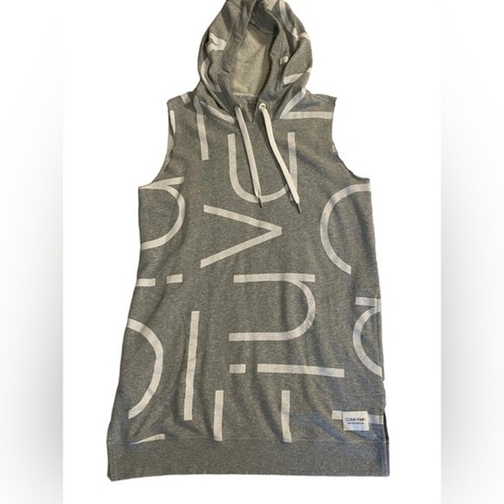 Calvin Klein Performance Logo sleeveless hoodie dress / swimsuit coverup XL